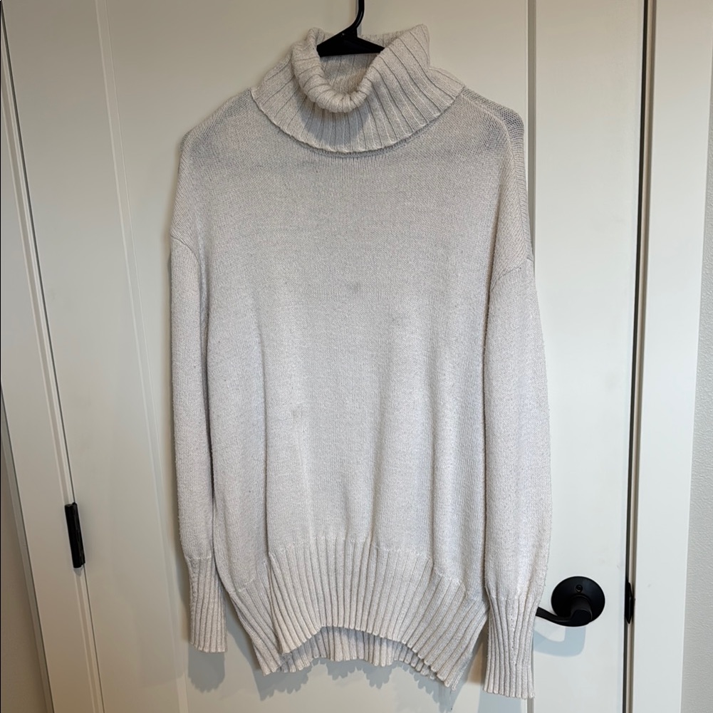 A New Day White Turtleneck Sweater With Relaxed Fit